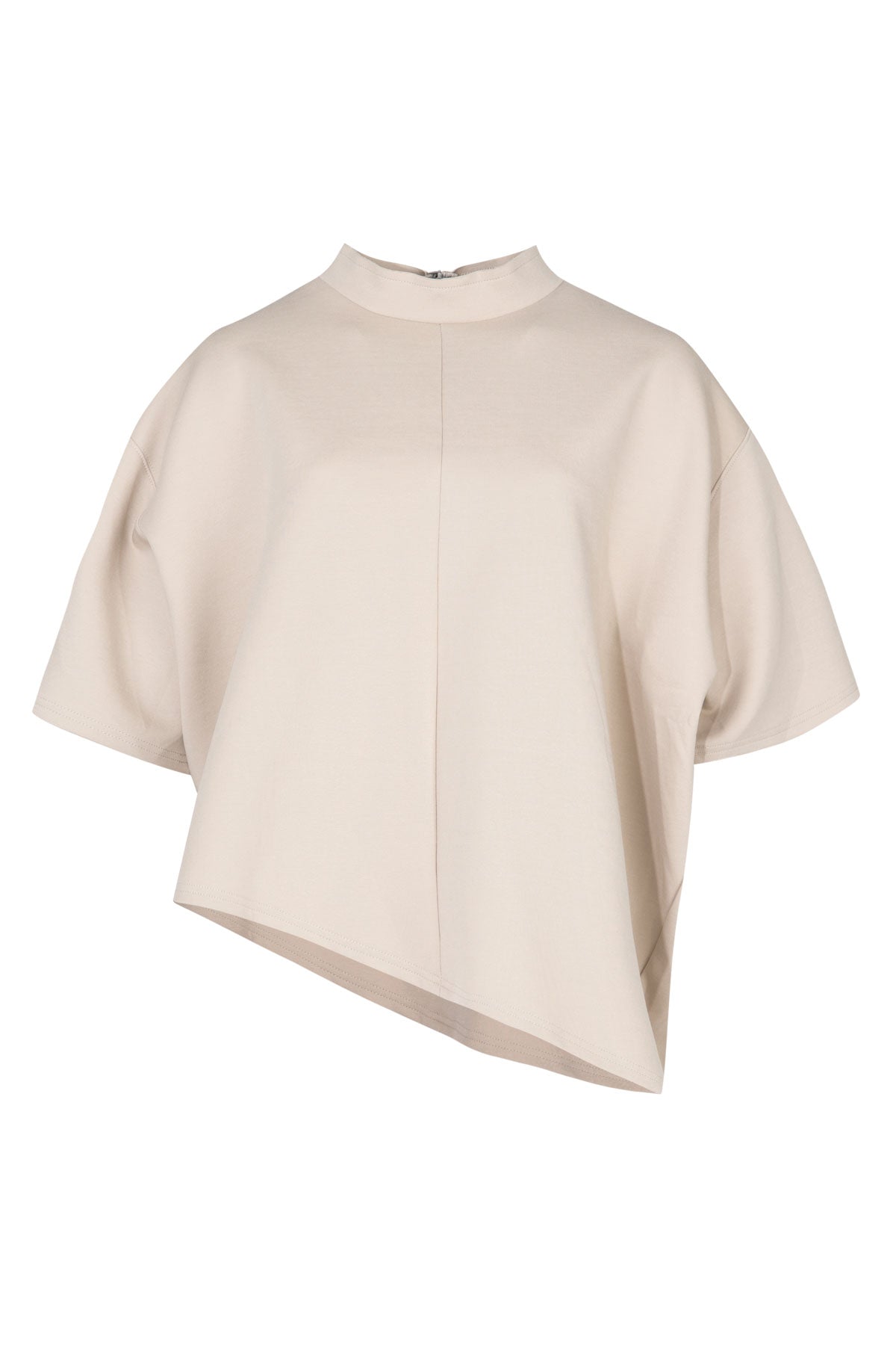 CURATE LOUNGE EFFECT TOP COTTON POLYESTER ELASTANE BONE NATURAL TEE