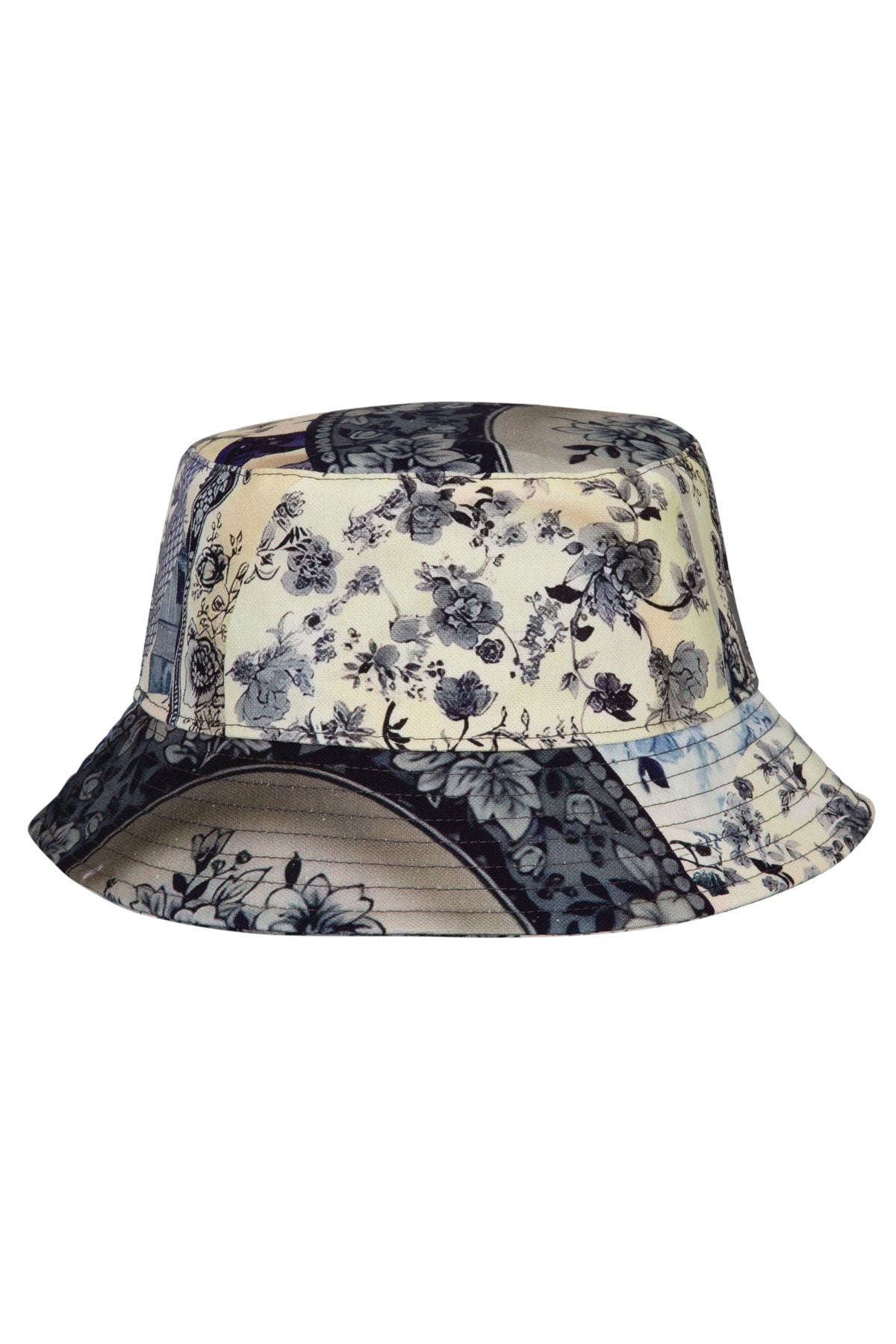 CURATE BRIMMING WITH JOY HAT COTTON BLUE FLORAL BUCKET HAT
