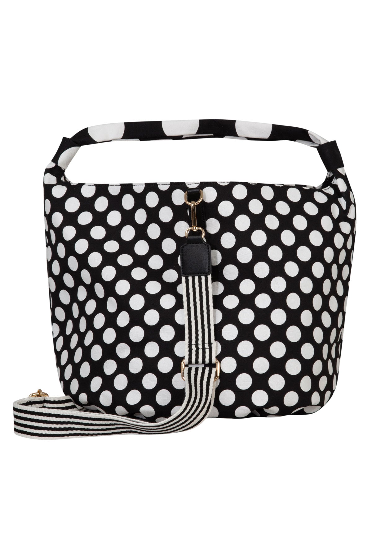CURATE FULL VOLUME BAG LARGE COTTON BLACK AND WHITE SPOT TOTE BAG