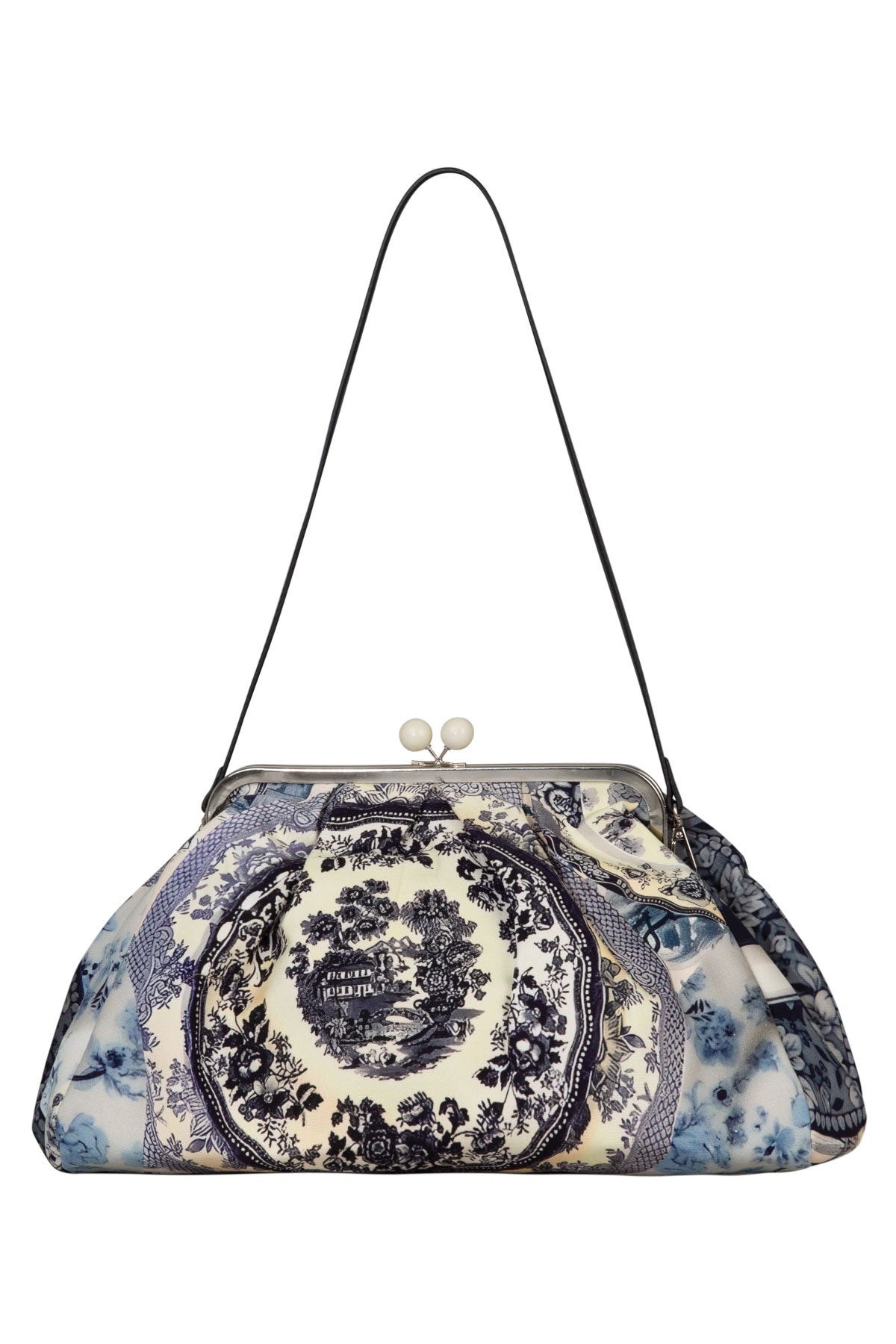 CURATE SHOULDER CANDY BAG COTTON POLYESTER BLUE FLORAL CLUTCH BAG