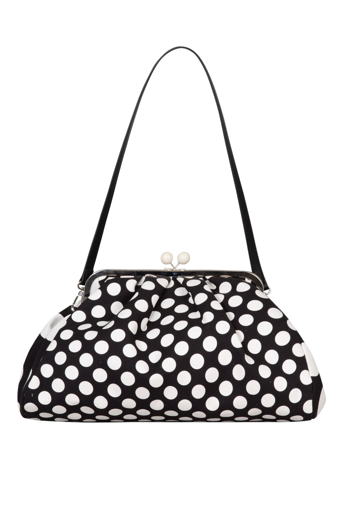 CURATE SHOULDER CANDY BAG COTTON POLYESTER BLACK AND WHITE SPOT CLUTCH BAG