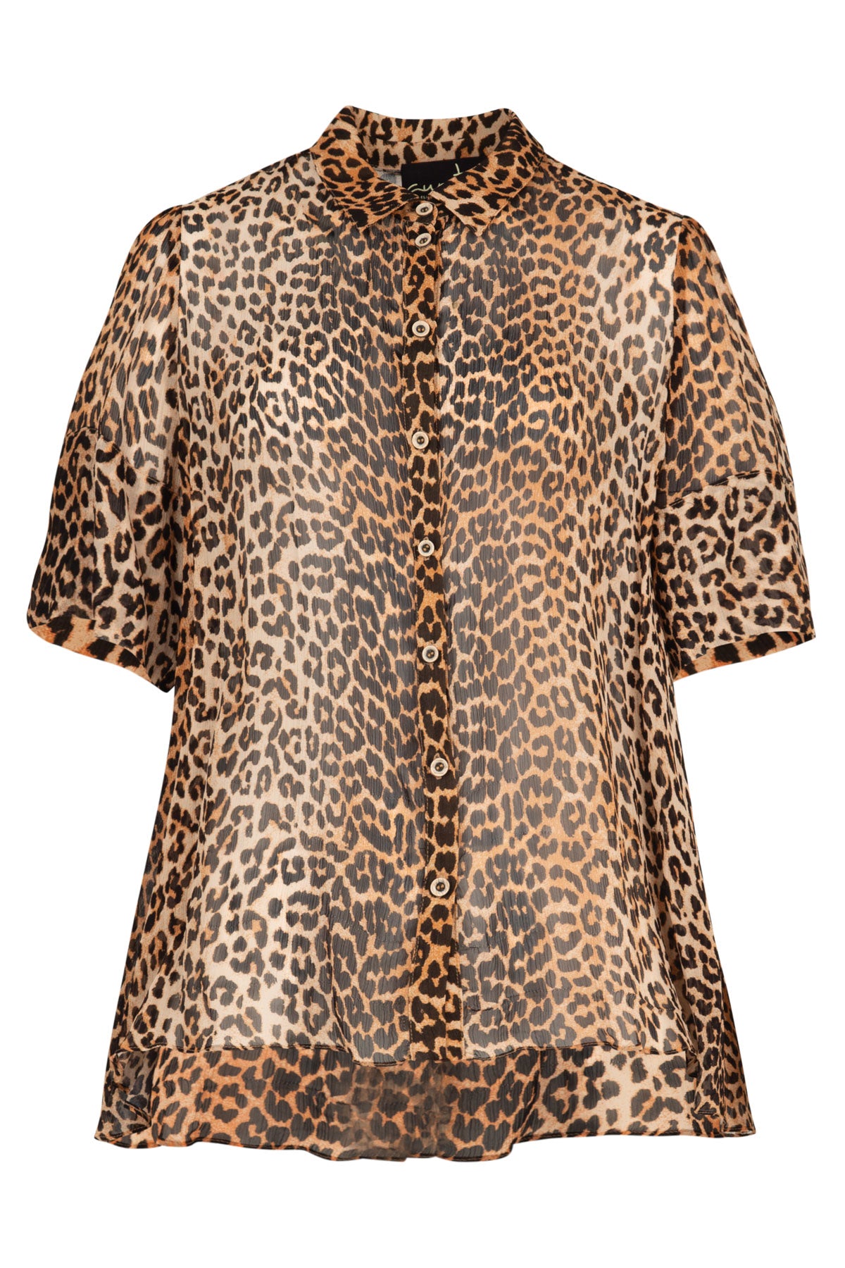 CURATE MAKING HER MARK SHIRT VISCOSE LEOPARD ANIMAL PRINT TOP