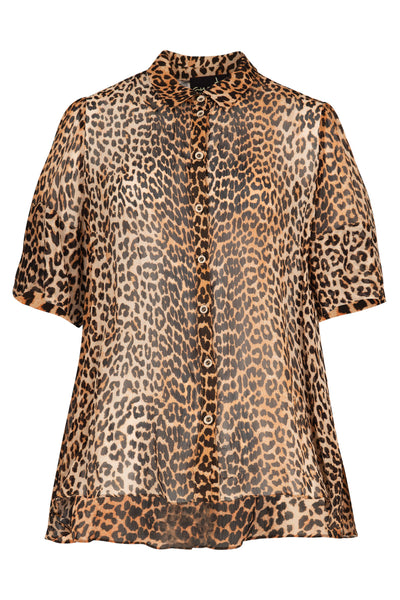 CURATE MAKING HER MARK SHIRT VISCOSE LEOPARD ANIMAL PRINT TOP