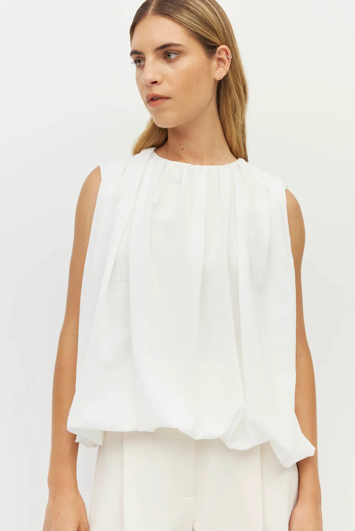 JULIETTE HOGAN CALDER TOP POLYESTER WHITE