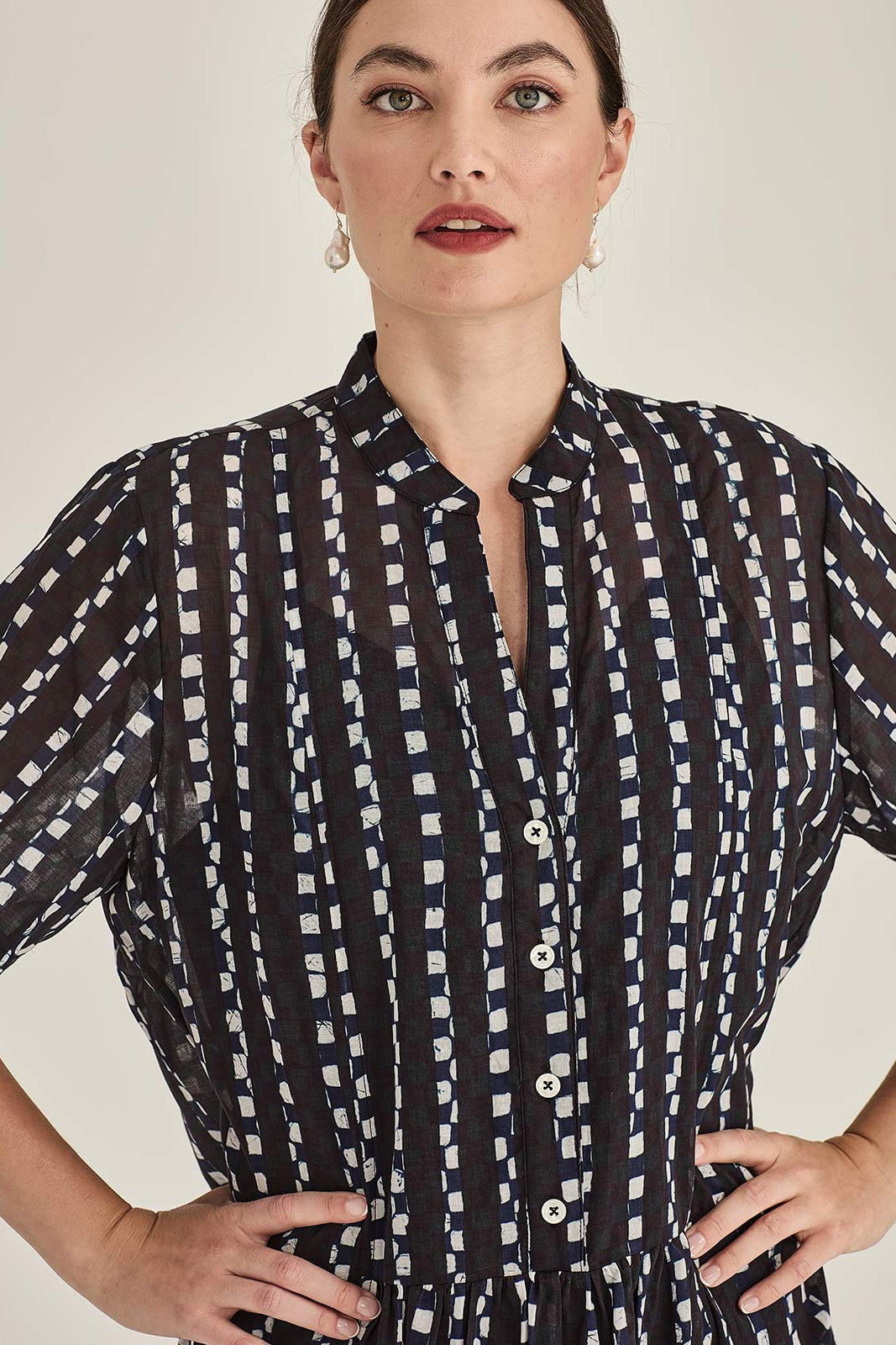 CARO PRINT DRESS