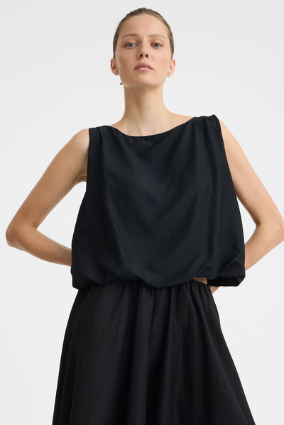MORRISON CELINE BUBBLE TOP MODAL VISCOSE SILK BLACK WHITE 