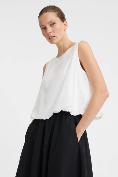 MORRISON CELINE BUBBLE TOP MODAL VISCOSE SILK BLACK WHITE 