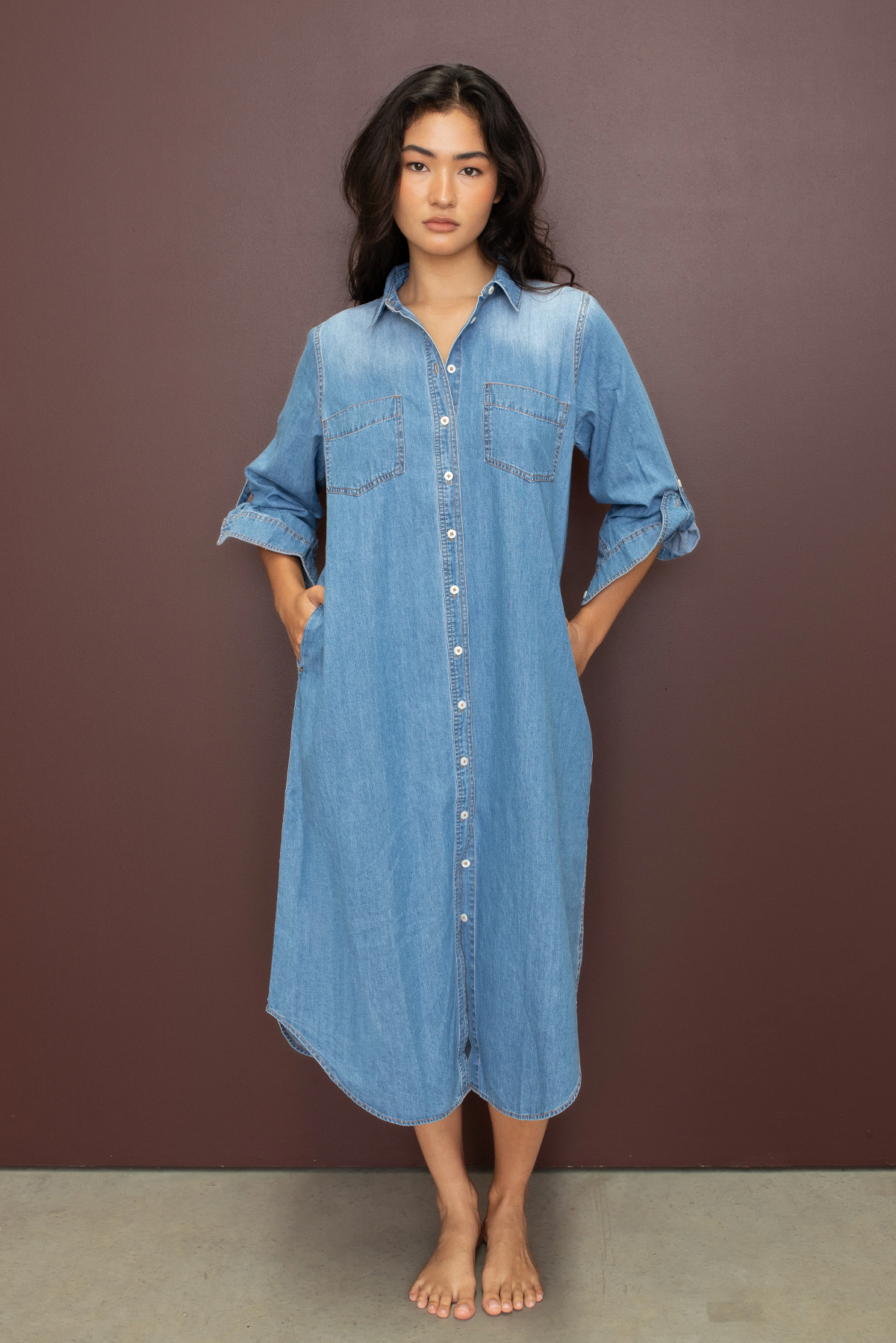 DENIM SHIRT DRESS