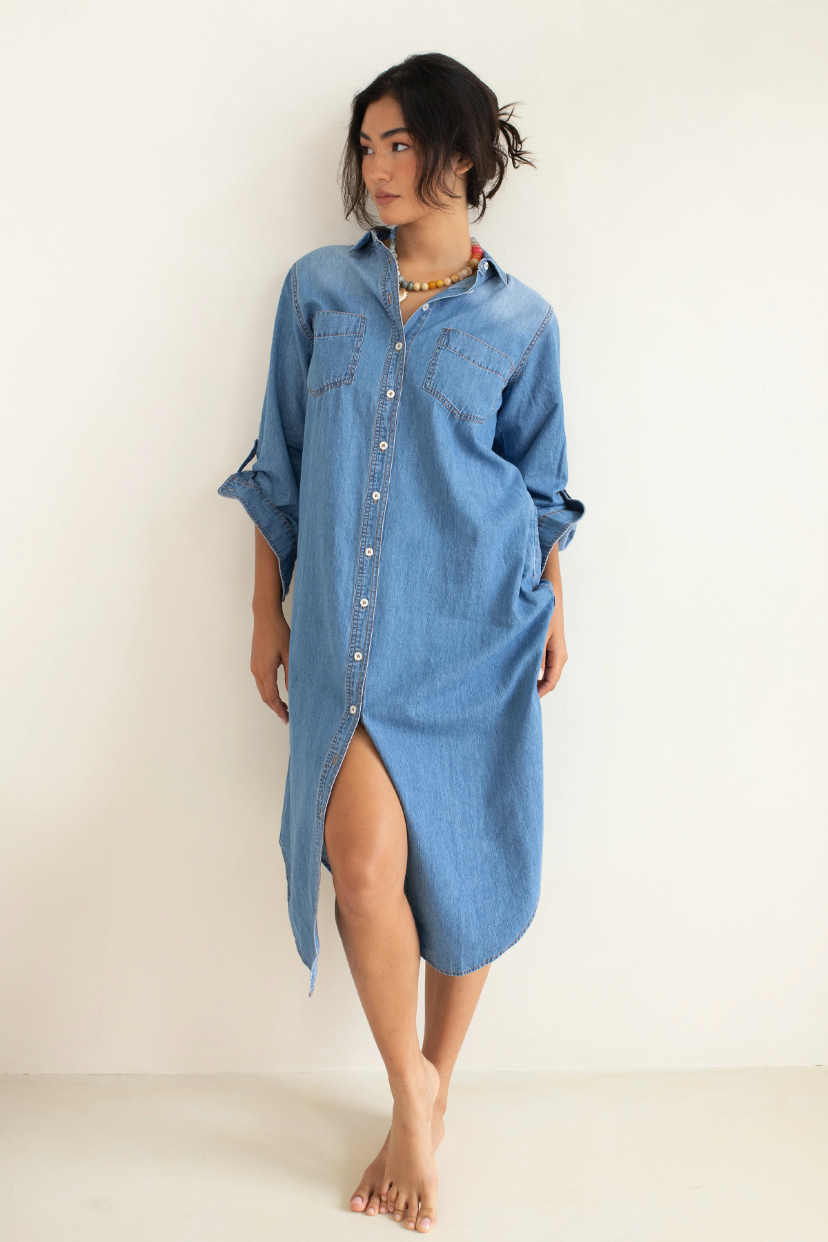 DENIM SHIRT DRESS