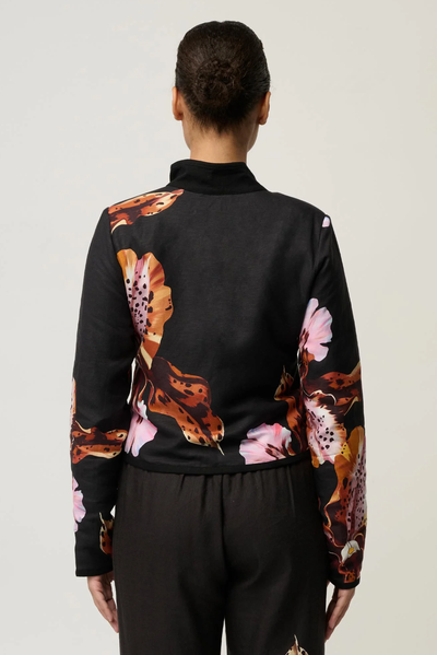 ONCE WAS DELRAY REVERSIBLE JACKET LINEN VISCOSE BLACK FLORAL JACKET