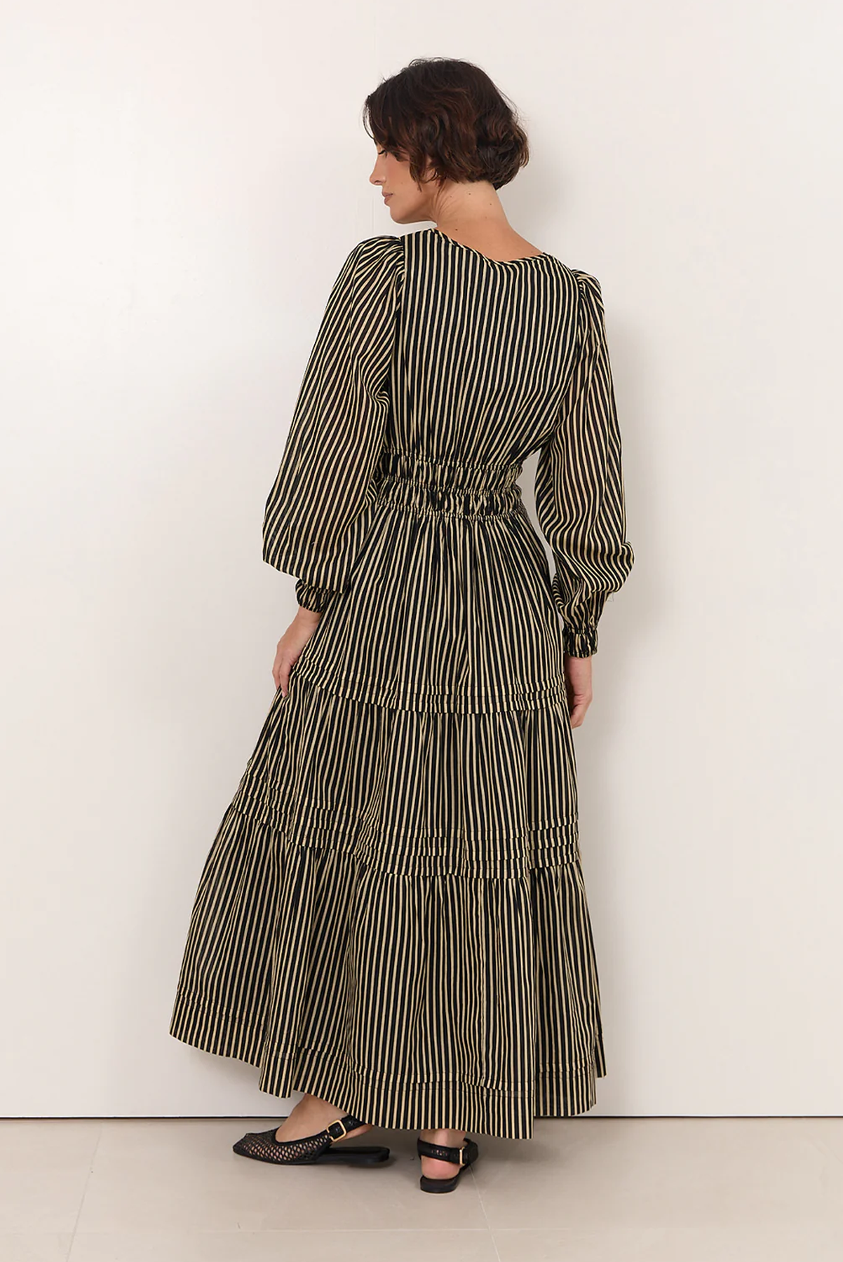 ADORNE ELIANA DRESS STRIPE COTTON MAXI DRESS
