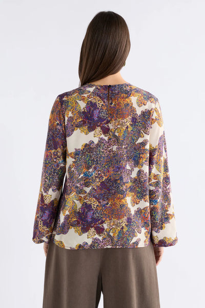ELK ELSEN TOP LANTIS PRINT COLOURFUL FLORAL BELL SLEEVE 