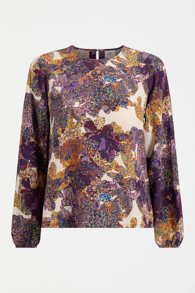 ELK ELSEN TOP LANTIS PRINT COLOURFUL FLORAL BELL SLEEVE 