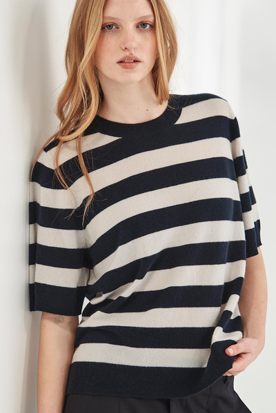 EMI STRIPED CASHMERE TEE