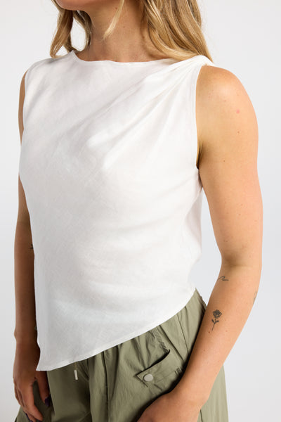 INK EM TOP BLACK WHITE ASYMMETRIC TOP SLEEVELESS TOP TWIST TOP LINEN TOP SUMMER TOP BIAS TOP BLACK TOP WHITE TOP 