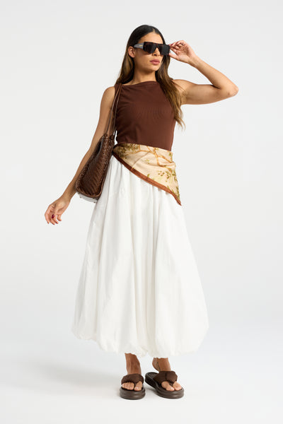 INK BOAT TANK TANK TOP SLEEVELESS BROWN CHOCOLATE BROWN HIGH NECK BOAT NECK RIBBED SOFT FEEL LIGHTWEIGHT STRETCH COMFORTABLE BREATHABLE RELAXED FIT FIGURE SKIMMING CASUAL EVERYDAY WEAR SUMMER ESSENTIAL WARDROBE STAPLE VERSATILE EASY TO STYLE MINIMALIST CLASSIC TIMELESS BASIC TOP LAYERING PIECE NEUTRAL TONE WHITE BROWN