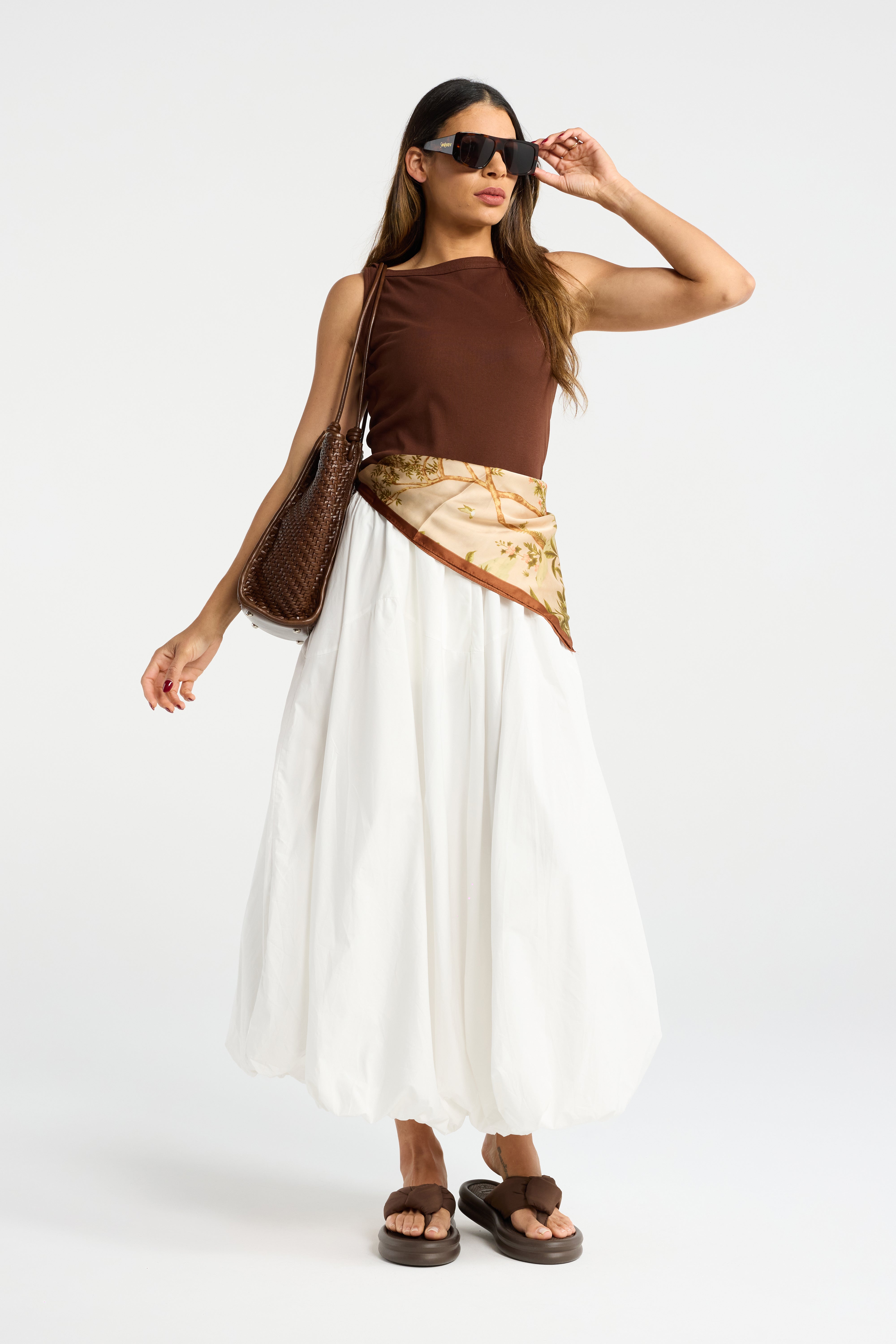 INK BOAT TANK TANK TOP SLEEVELESS BROWN CHOCOLATE BROWN HIGH NECK BOAT NECK RIBBED SOFT FEEL LIGHTWEIGHT STRETCH COMFORTABLE BREATHABLE RELAXED FIT FIGURE SKIMMING CASUAL EVERYDAY WEAR SUMMER ESSENTIAL WARDROBE STAPLE VERSATILE EASY TO STYLE MINIMALIST CLASSIC TIMELESS BASIC TOP LAYERING PIECE NEUTRAL TONE WHITE BROWN