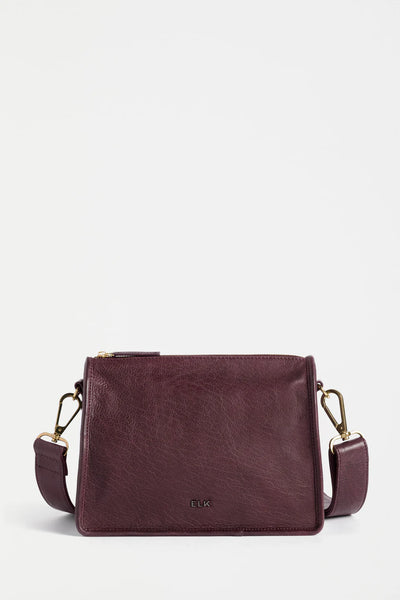 ELK HALBEN CROSSBODY BAG BORDEAUX REMNANT LEATHER BURGUNDY