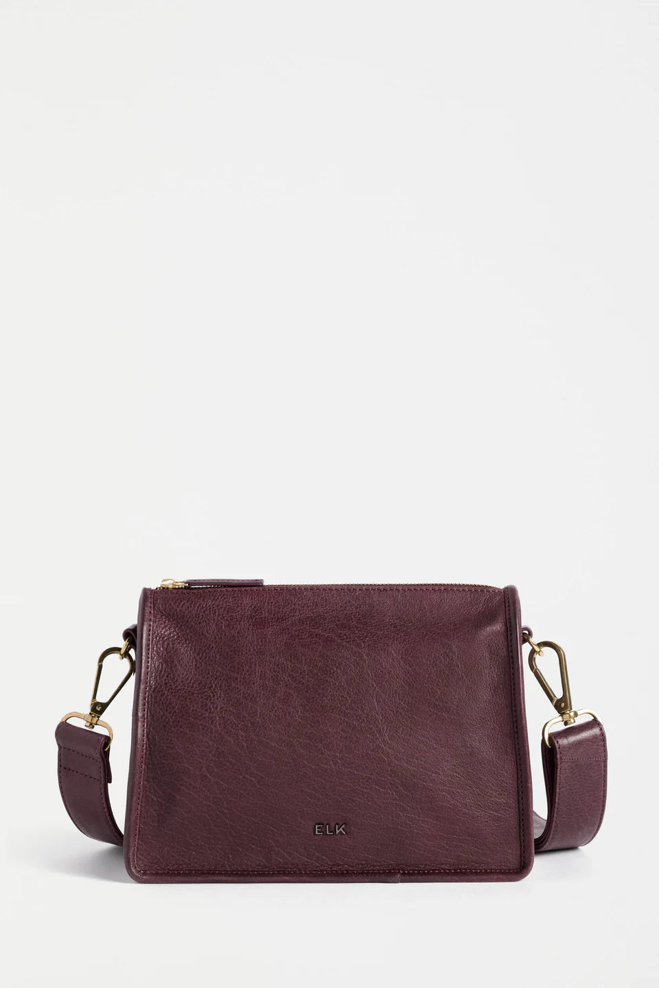 ELK HALBEN CROSSBODY BAG BORDEAUX REMNANT LEATHER BURGUNDY