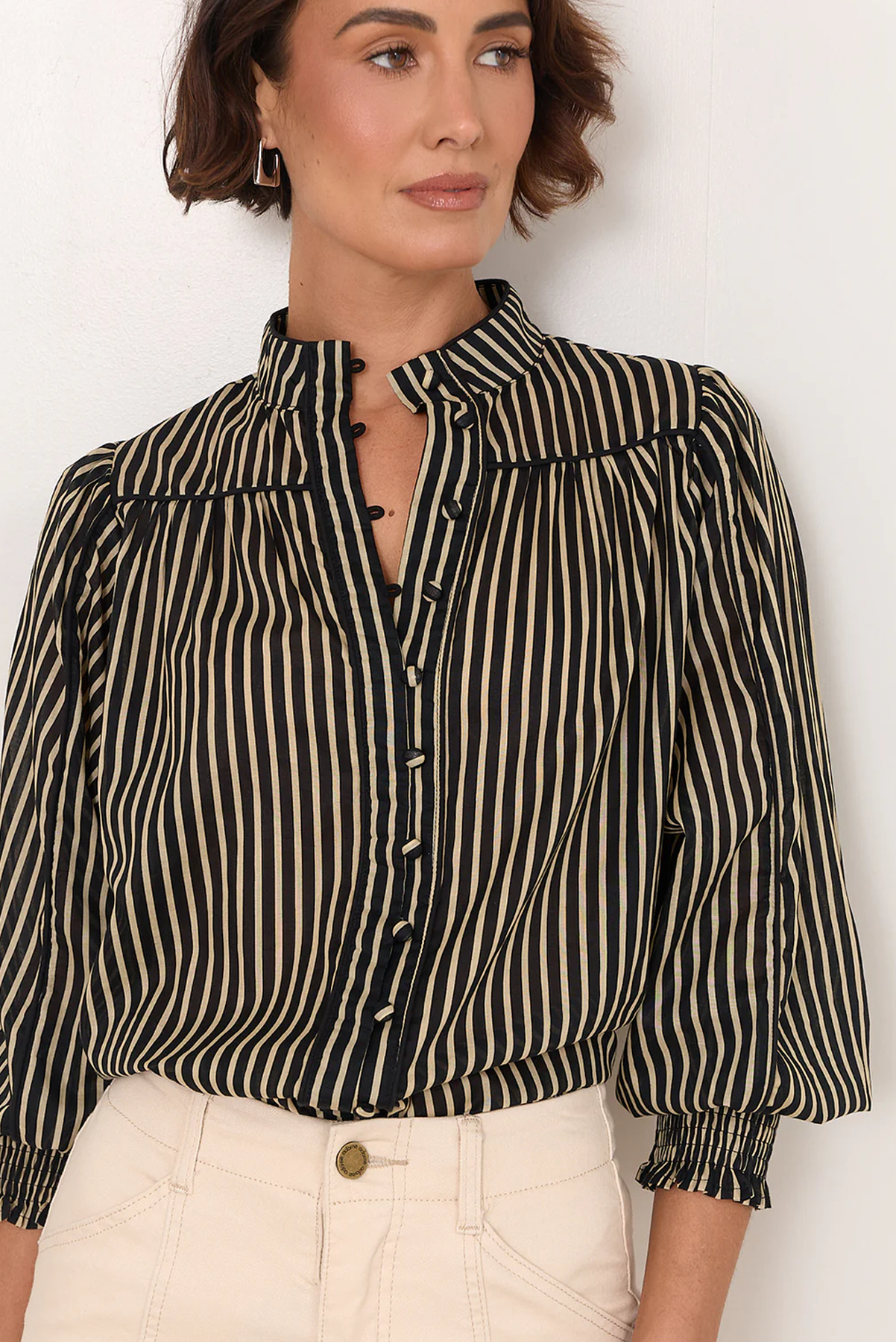 ADORNE HAYLEY SHIRT COTTON STRIPE