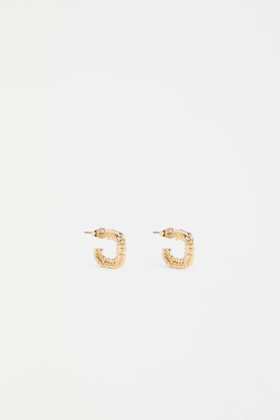 ELK HIVA MINI HOOP EARRING GOLD SLIVER TEXTURED EARRING