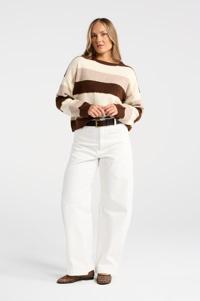 LATTE STRIPED JERSEY