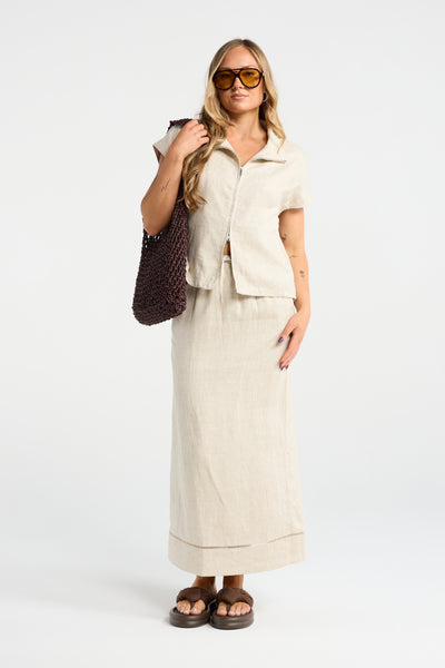 INK FALXLY LINEN SKIRT BITTER CHOCOLATE SUMMER SKIRT SKIRT SET STRAIGHT SKIRT DRAWSTRING SKIRT MAXI SKIRT LIGHTWEIGHT SKIRT
