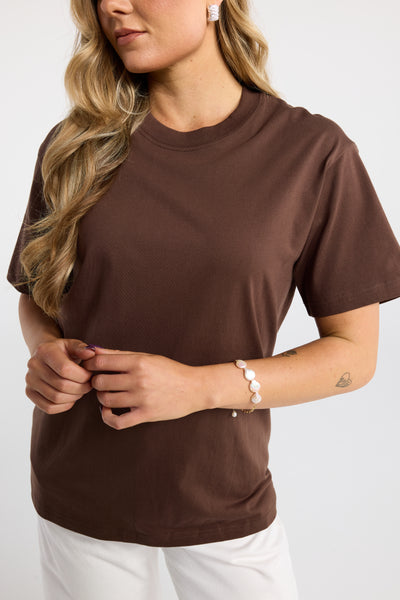 INK BOX TEE CHOCOLATE BROWN TEE TOP