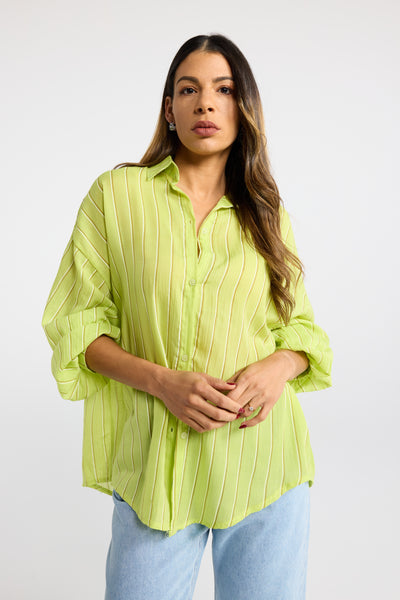 INK HARLOW SHIRT GREEN LIME LILAC TAN BLUE AQUA PURPLE BEIGE STRIPE BUTTON UP SHIRT
