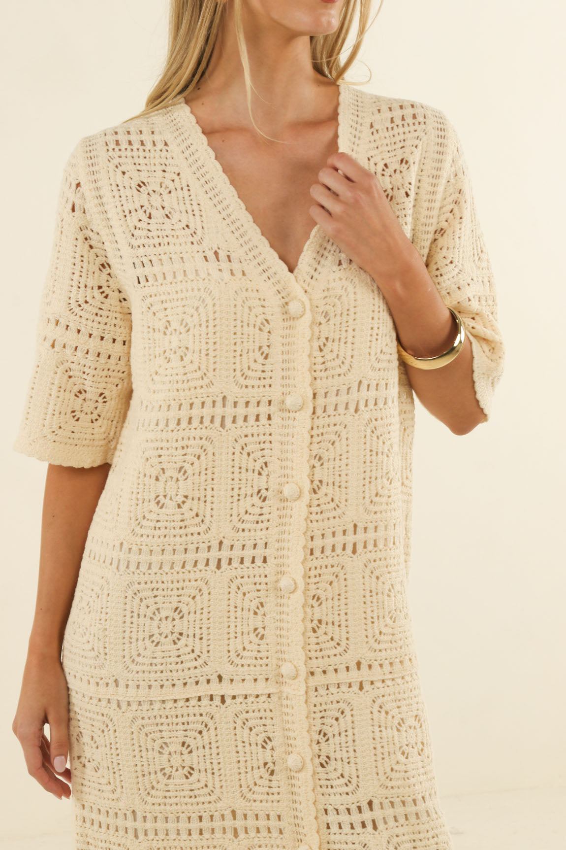 HUMIDITY CROCHET DYLAN DRESS CREAM