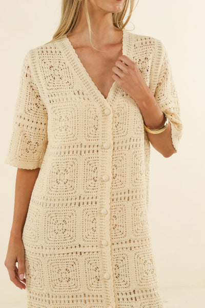 HUMIDITY CROCHET DYLAN DRESS CREAM