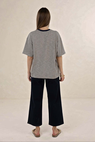 HUMIDITY BESTIE STRIPE TEE COTTON POLYESTER