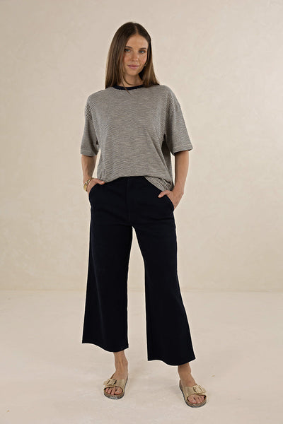 HUMIDITY BESTIE STRIPE TEE COTTON POLYESTER