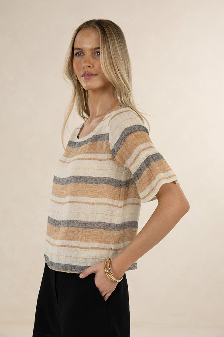 HUMIDITY PRAIANO FRILL SLEEVE TOP