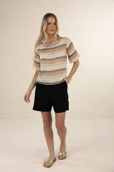 HUMIDITY PRAIANO FRILL SLEEVE TOP