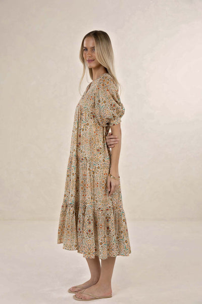 HUMIDITY YASEMIN MIDI DRESS FLORAL DRESS COTTON MODAL