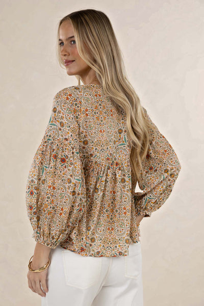 HUMITIY LARA BLOUSE FLORAL TOP COTTON MODAL 