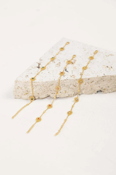 HUMIDITY BELLIS BRACELET GLD FLOWER BRACELET