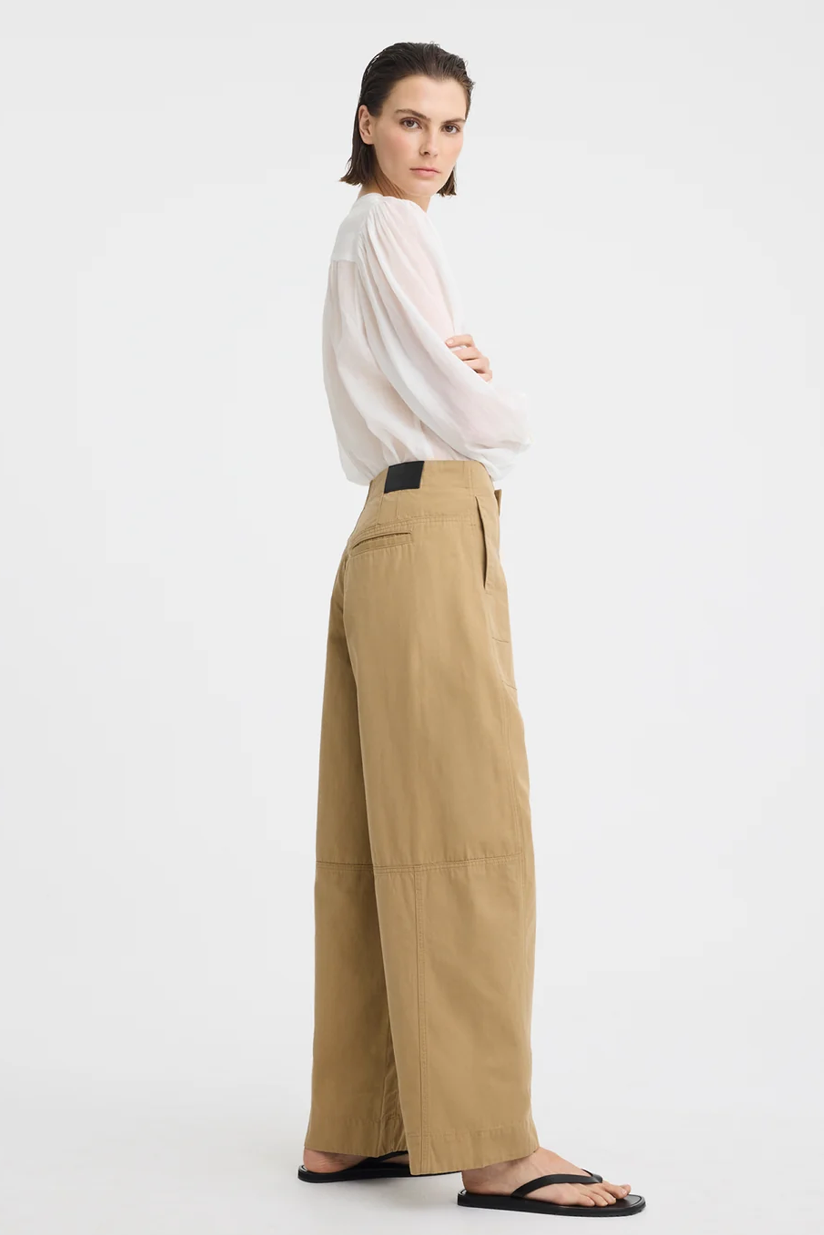 MORRISON HENRY CARGO PANT CARAMEL MID RISE BARREL LEG CARGO PANT COTTON LYOCELL