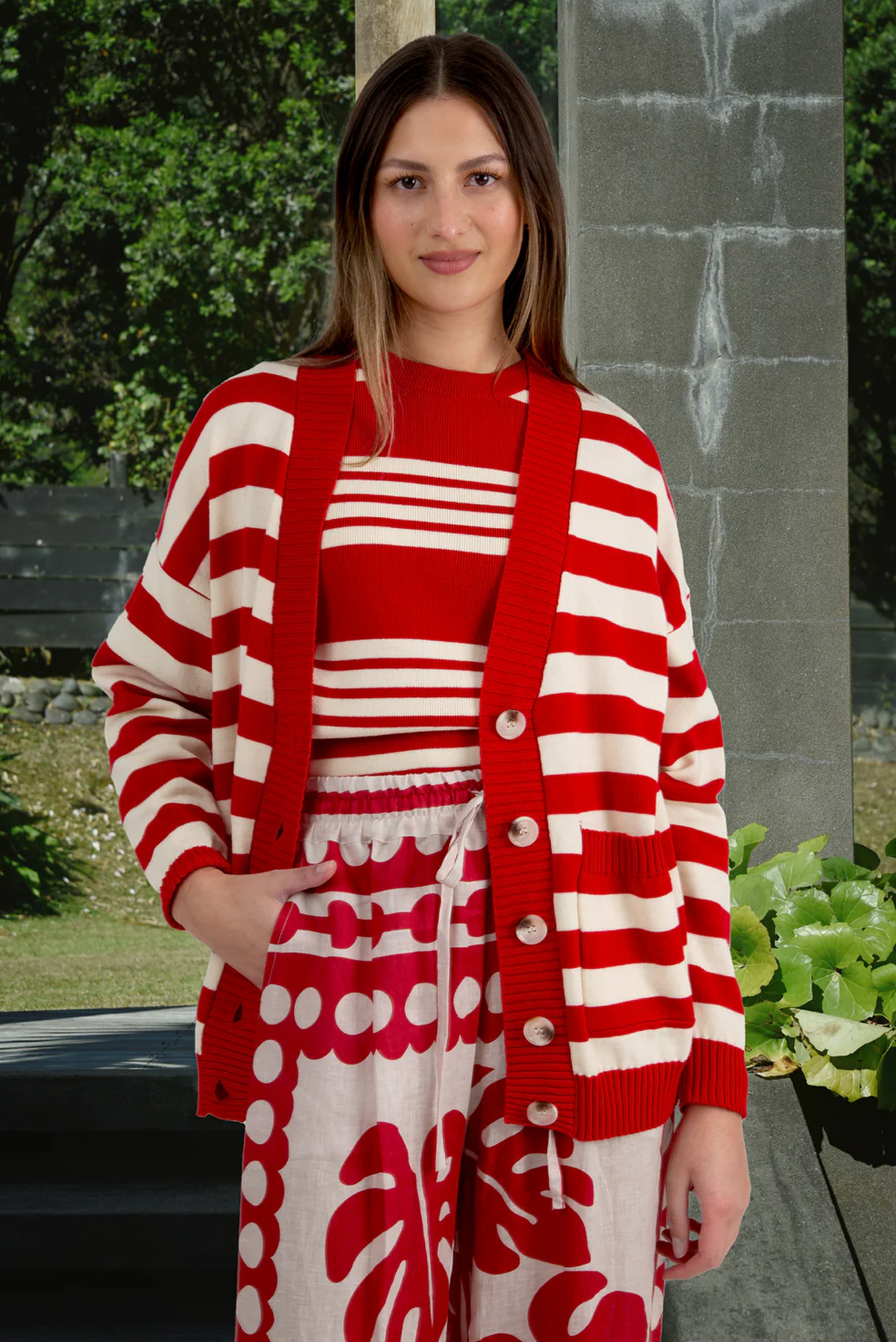 I DONT STRIPE CARDIGAN