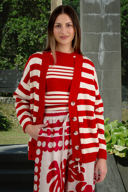 I DONT STRIPE CARDIGAN