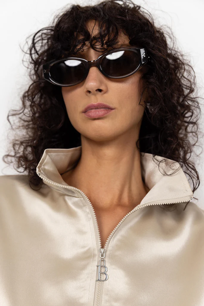 BLAK IGNITE BOMBER STONE SATIN JACKET