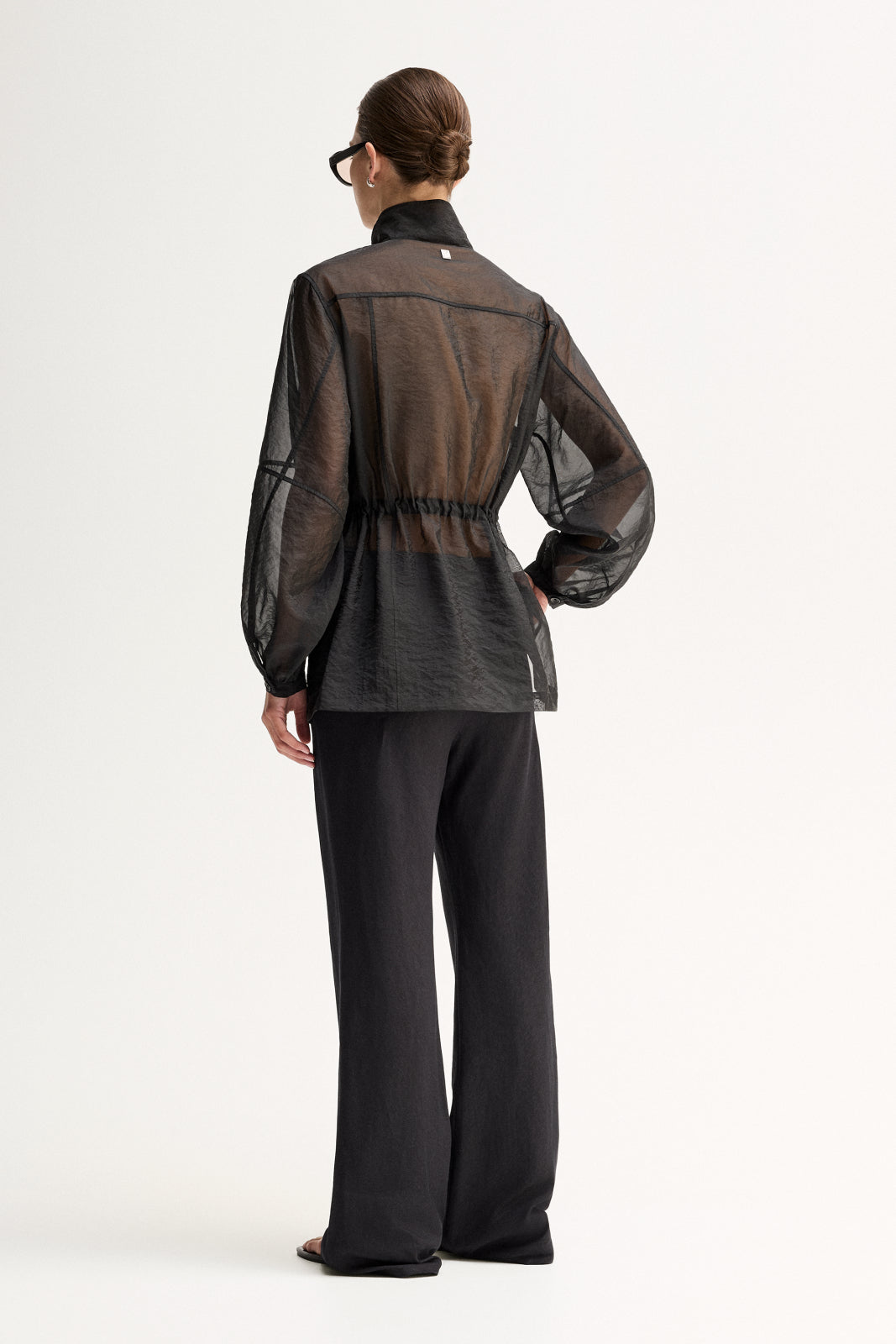 ELKA COLLECTIVE PERRI SHIRT BLACK SHIRT SHEER SHIRT ORGANZA SHIRT SHEER BLOUSE LIGHTWEIGHT SHIRT UTILITY SHIRT BUTTON SHIRT LONG SLEEVE HIGH NECK STATEMENT SHIRT MODERN SHIRT DESIGNER STYLE CONTEMPORARY FASHION MINIMAL STYLE SMART CASUAL ELEVATED BASICS EVERYDAY STYLE LAYERING PIECE BLACK CLOTHING WOMENS SHIRT WOMENS FASHION FASHION SHIRT POCKET SHIRT DRAWSTRING WAIST SEMI SHEER OVERSIZED FIT PREMIUM QUALITY TRANSITIONAL STYLE RESORT WEAR EVENING STYLE CHIC STYLE