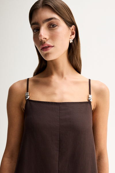 ELKA COLLECTIVE CARLO MAXI DRESS CHOCOLATE BROWN MIDI 