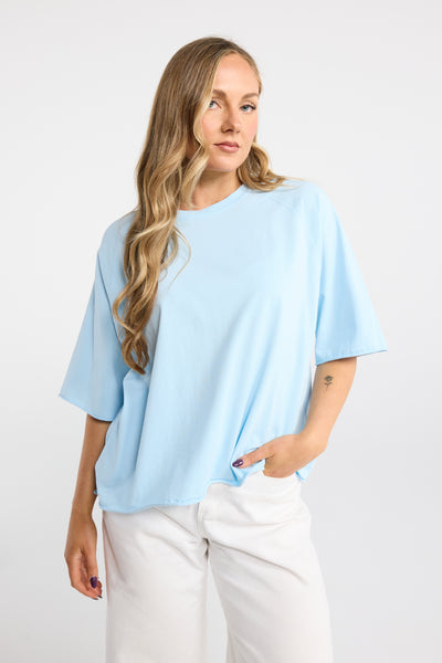 INK KAY TEE BLUE PINK BOYFRIEND TEE RAGLAN SLEEVE TEE TSHIRT RAW EDGE OVERSIZED TSHIRT OVERSIZED TEE SUMMER TEE BABY BLUE TEE PINK TEE 
