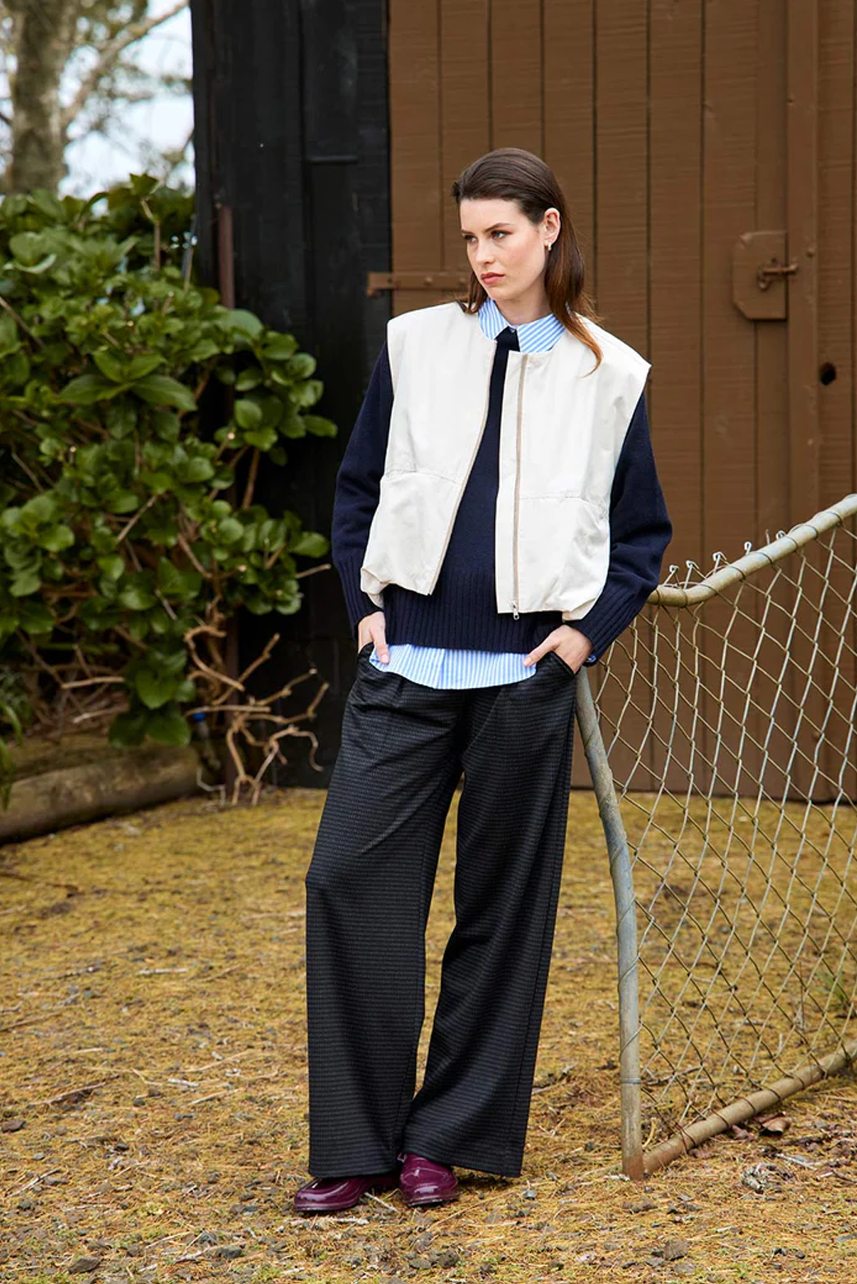 KELSEY CHECK WIDE LEG