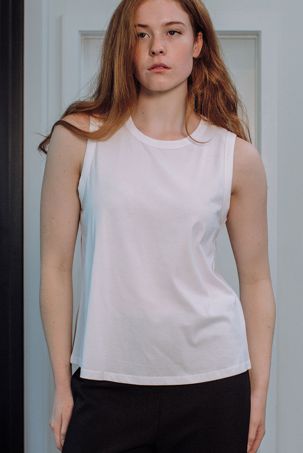 SILLS KENDAL TANK COTTON TOP WHITE FRENCH NAVY 