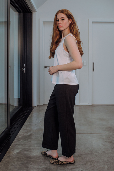 SILLS KENDAL TANK COTTON TOP WHITE FRENCH NAVY 