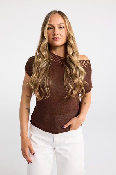 LATTICE KNIT TOP