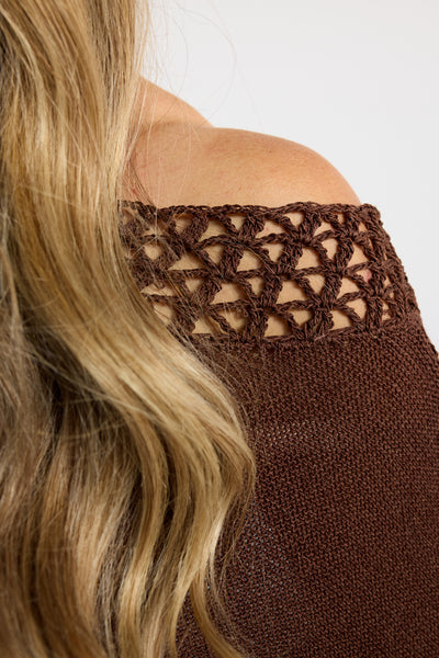 LATTICE KNIT TOP